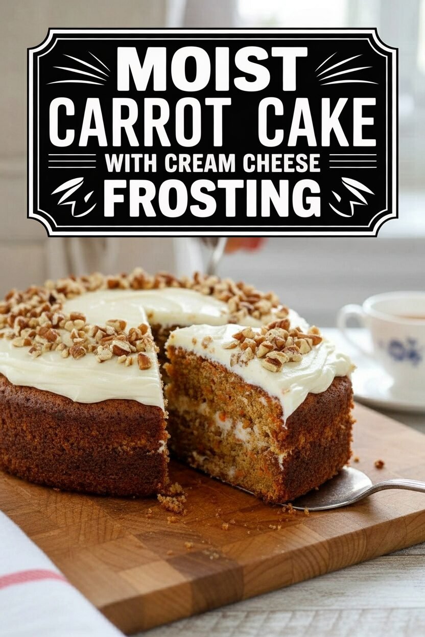 Moist Carrot Cake with Cream Cheese Frosting