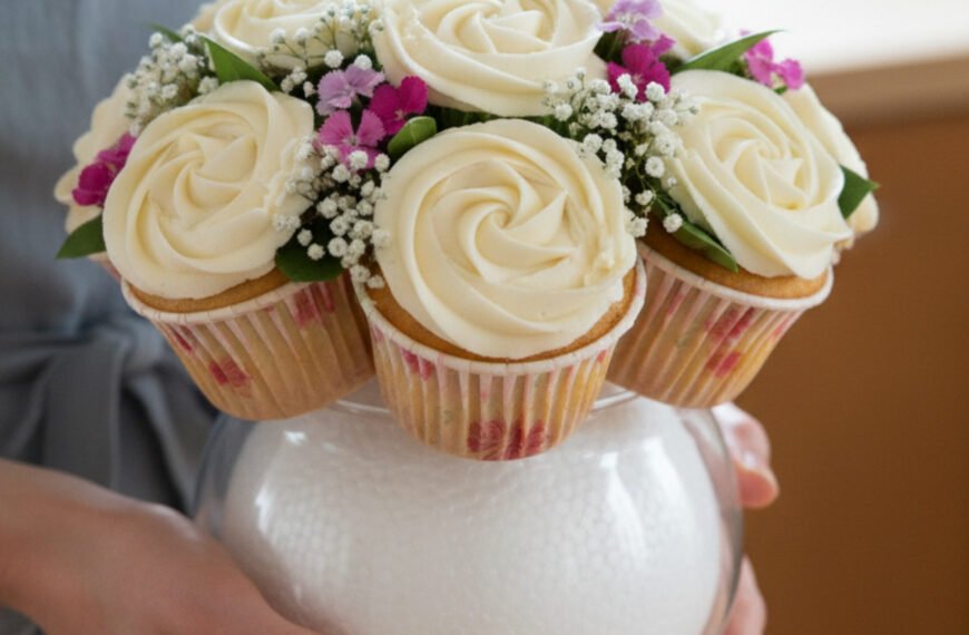 The Best Homemade Vanilla Cupcake Bouquet for Mother’s Day