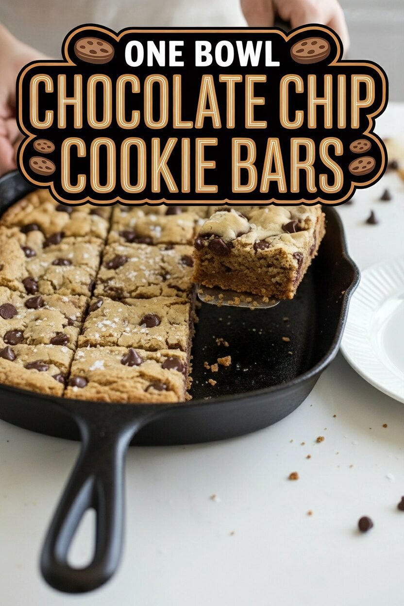 One Bowl Chocolate Chip Cookie Bars