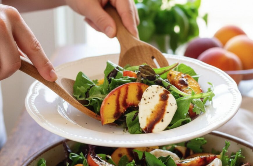 Quick 15-Minute Caprese Salad with Peach and Balsamic