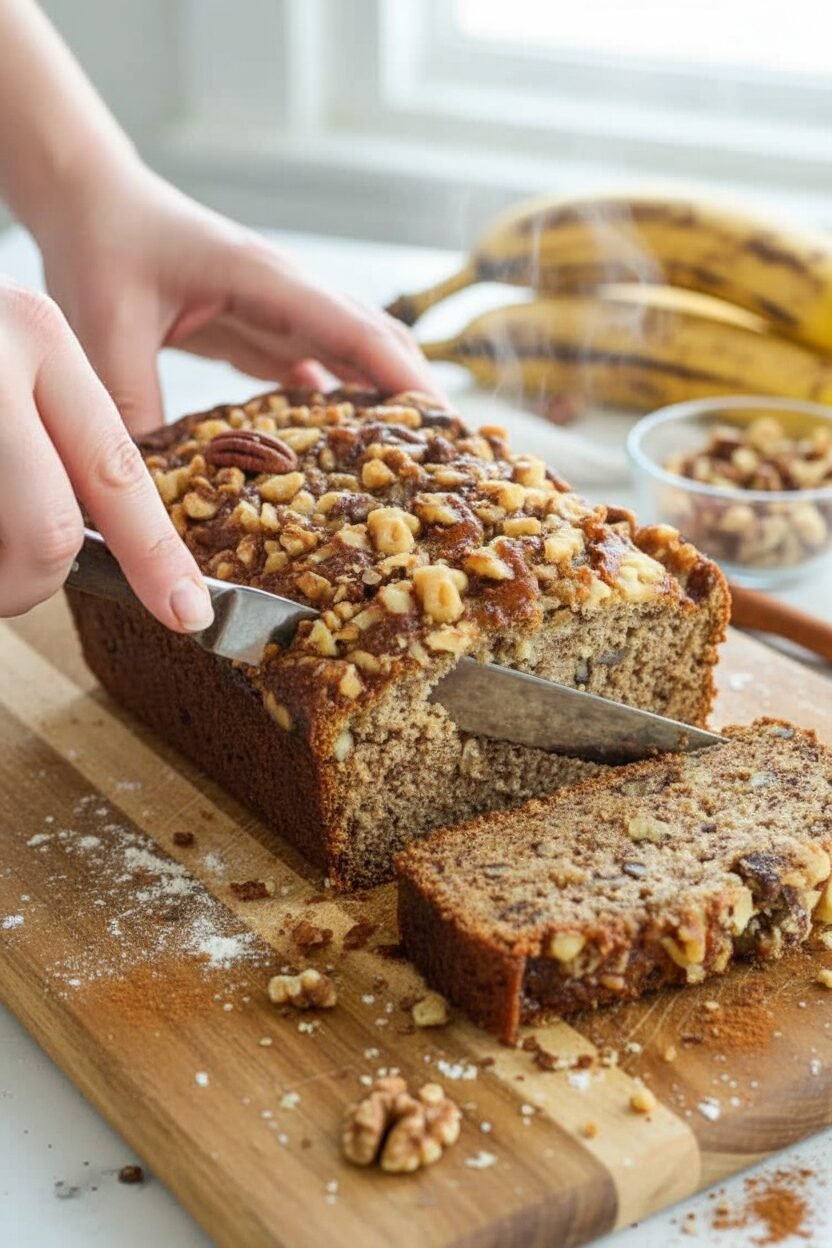Perfect Cinnamon Walnut Banana Bread