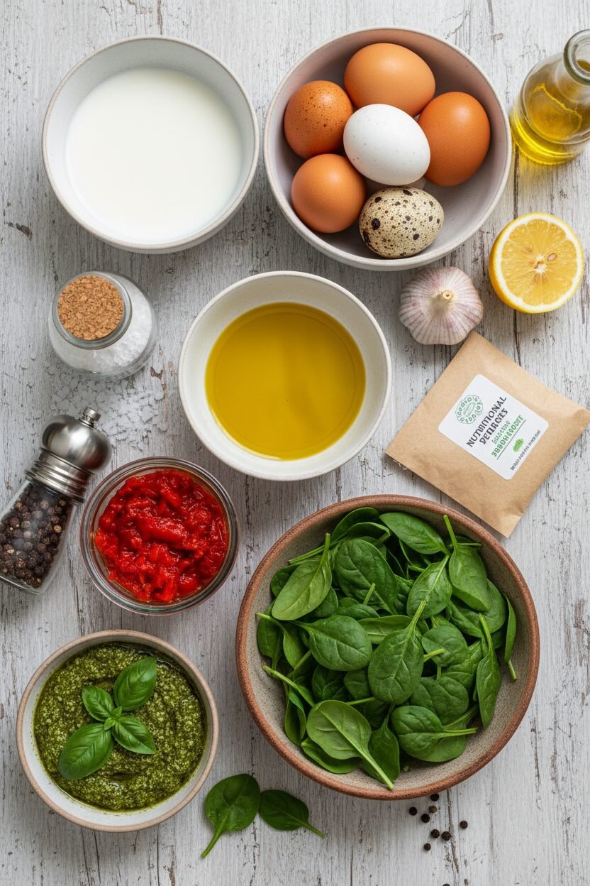 Pesto Egg Brunch Bake with Protein