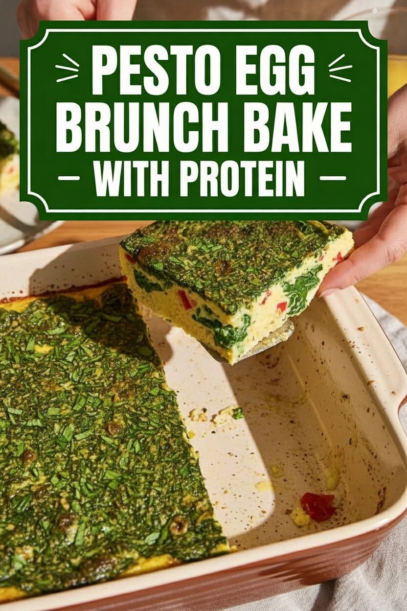 Pesto Egg Brunch Bake with Protein