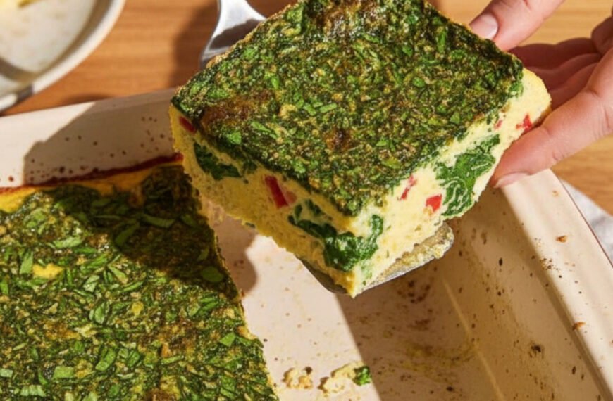 Healthy High-Protein Pesto Egg Casserole for Brunch