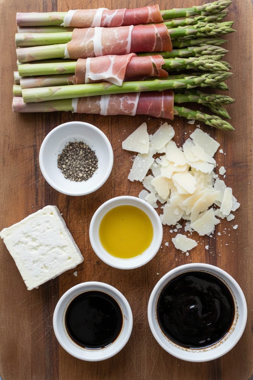 Prosciutto Wrapped Roasted Asparagus with Balsamic