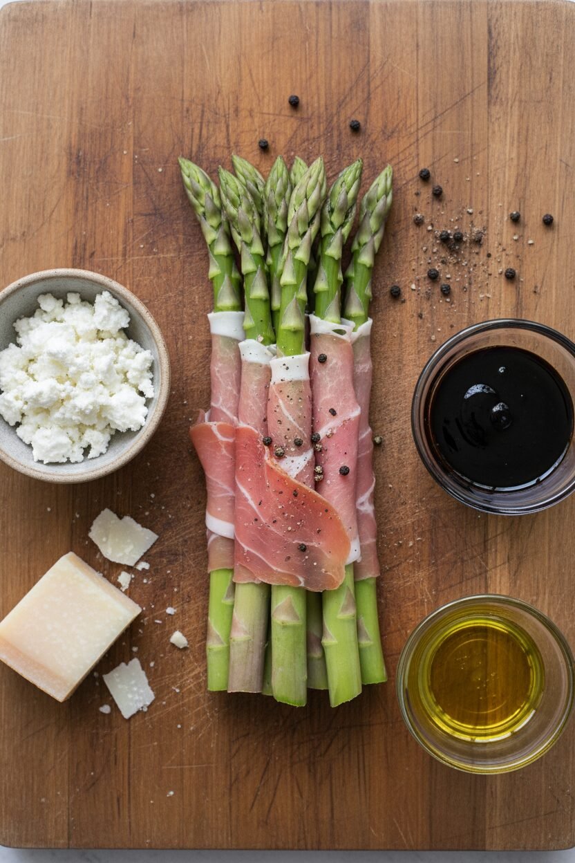 Prosciutto Wrapped Roasted Asparagus with Balsamic