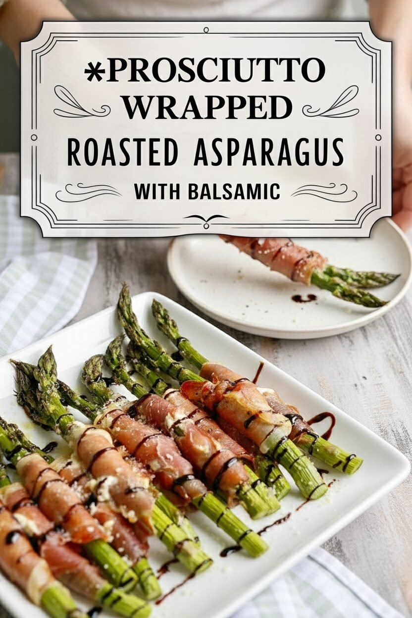 Prosciutto Wrapped Roasted Asparagus with Balsamic