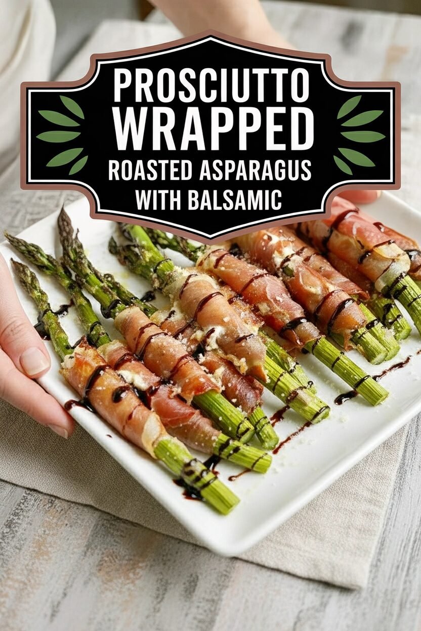 Prosciutto Wrapped Roasted Asparagus with Balsamic