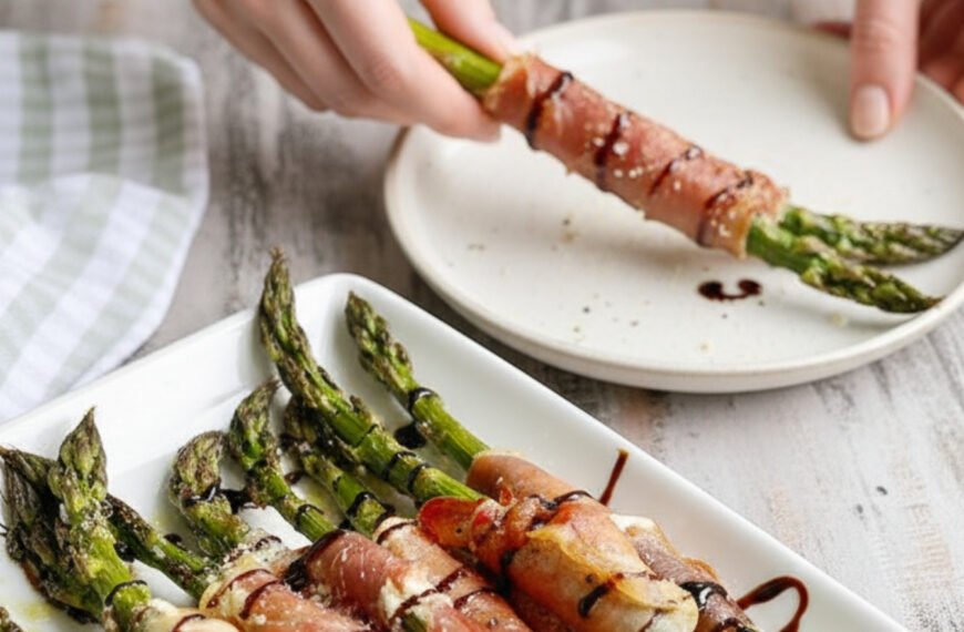Prosciutto Wrapped Roasted Asparagus with Balsamic