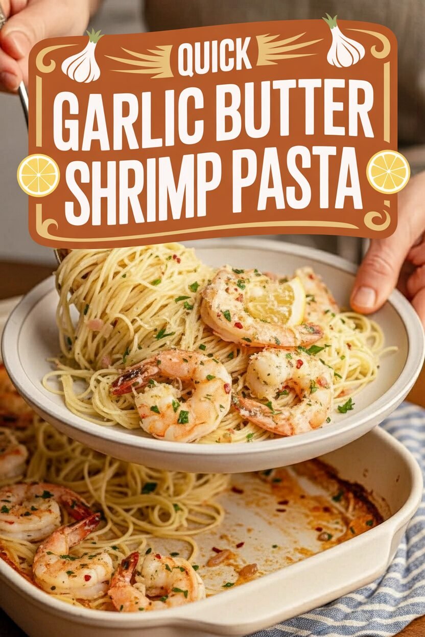 Quick Garlic Butter Shrimp Pasta