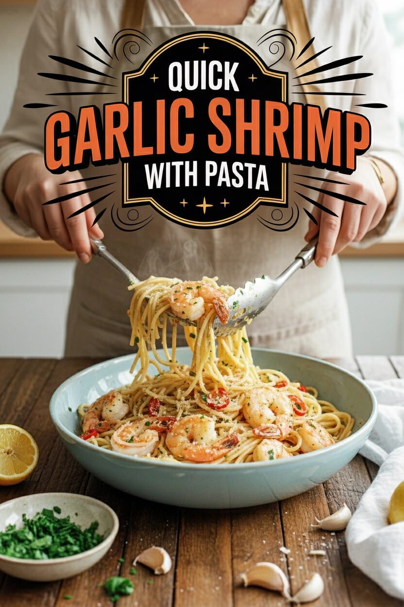 Quick Garlic Shrimp with Pasta