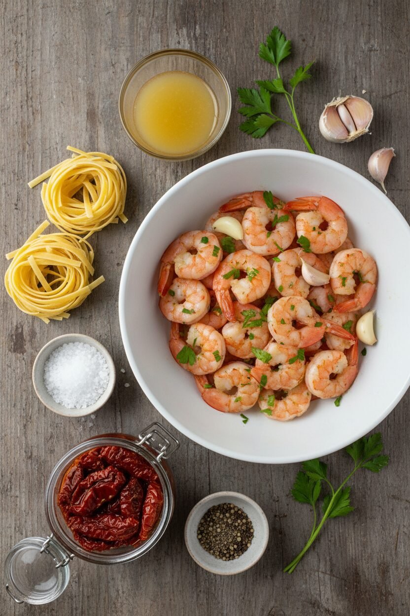 Quick Linguine with Garlic Butter Shrimp