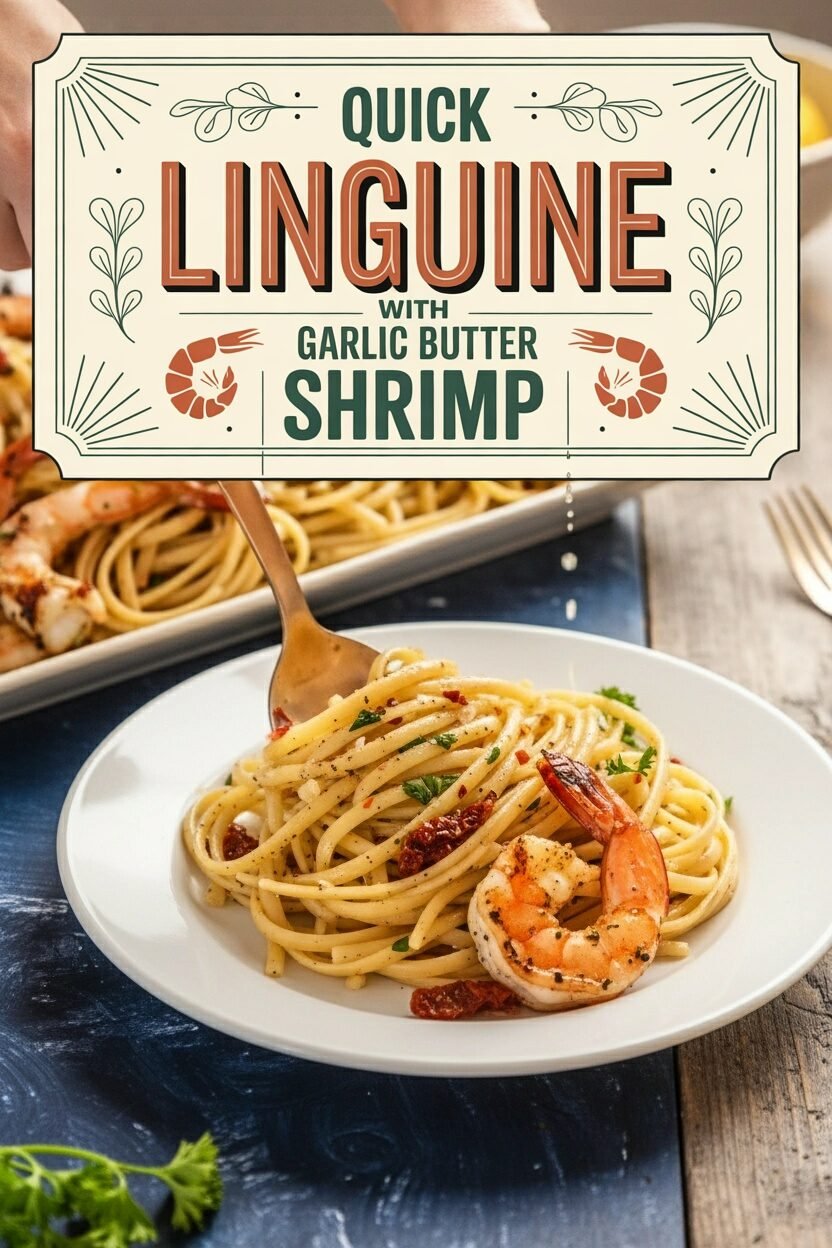 Quick Linguine with Garlic Butter Shrimp