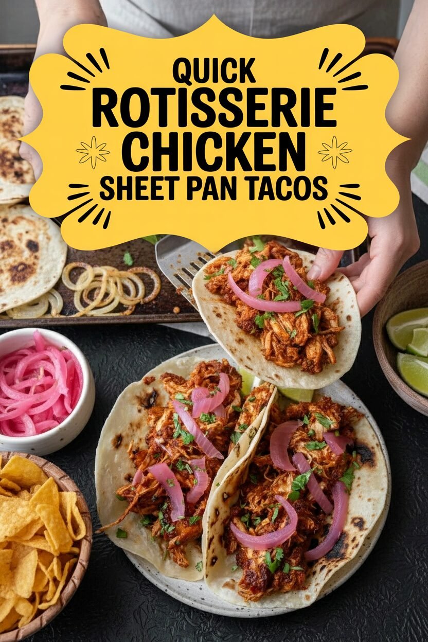 Quick Rotisserie Chicken Sheet Pan Tacos