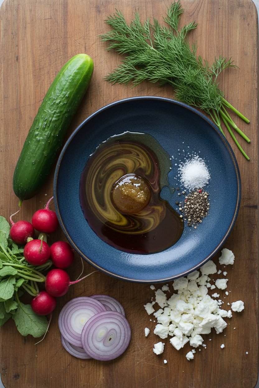 Radish and Cucumber Spring Ribbon Salad