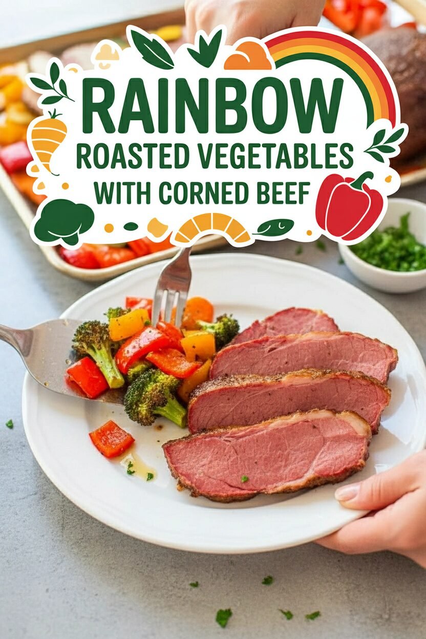 Rainbow Roasted Vegetables with Corned Beef