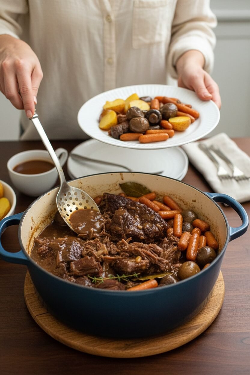 Red Wine Braised Slow Cooker Pot Roast