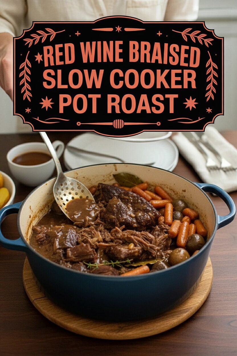 Red Wine Braised Slow Cooker Pot Roast