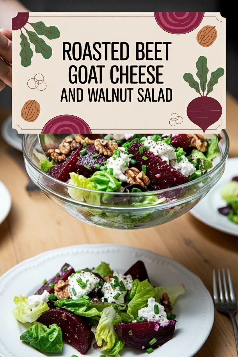 Roasted Beet Goat Cheese and Walnut Salad
