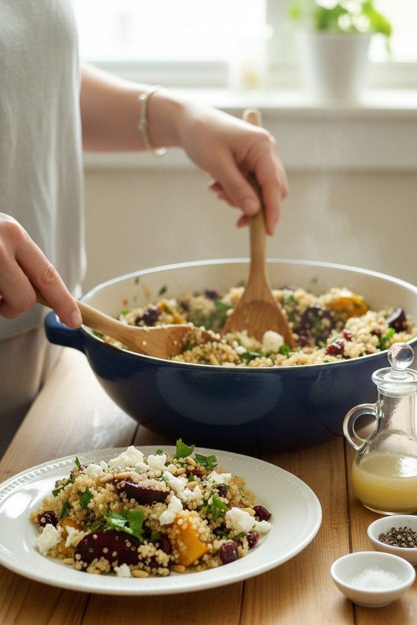 Roasted Beet Quinoa Salad with Feta