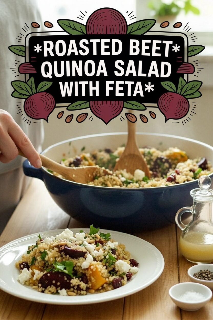 Roasted Beet Quinoa Salad with Feta