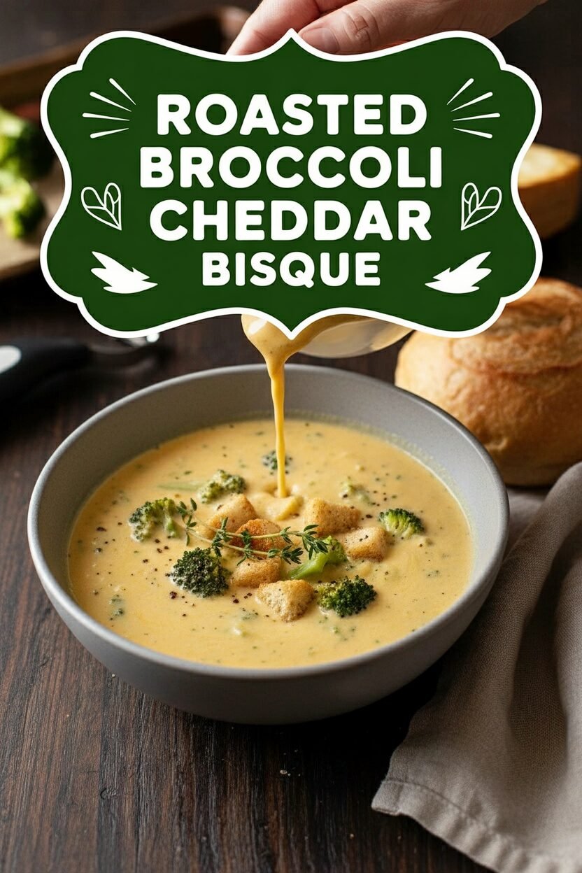 Roasted Broccoli Cheddar Bisque