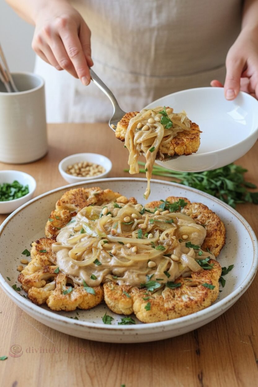 Roasted Cauliflower Steaks with Creamy Tahini