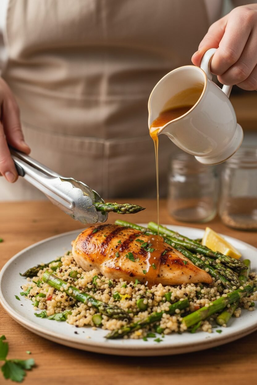 Roasted Chicken and Asparagus Salad with Honey Mustard