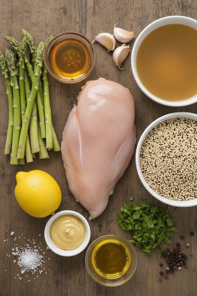 Roasted Chicken and Asparagus Salad with Honey Mustard
