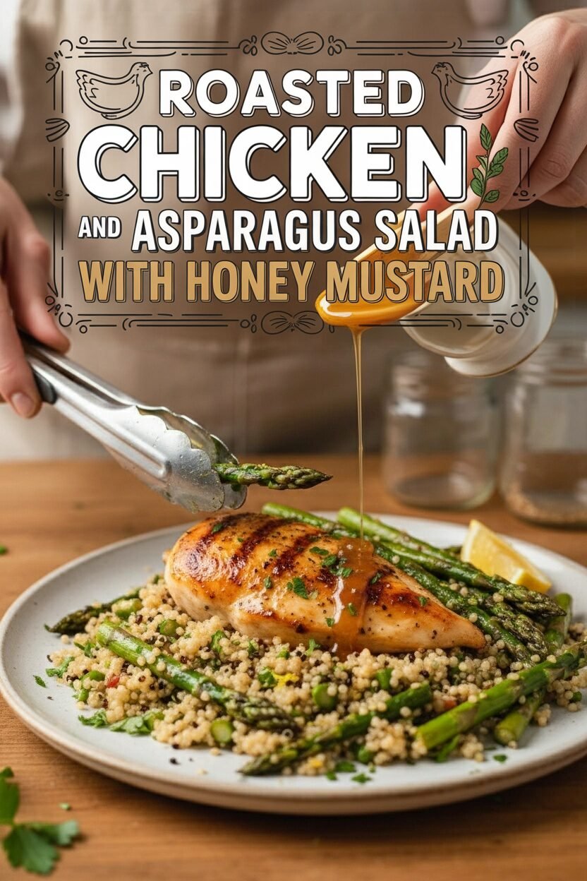 Roasted Chicken and Asparagus Salad with Honey Mustard