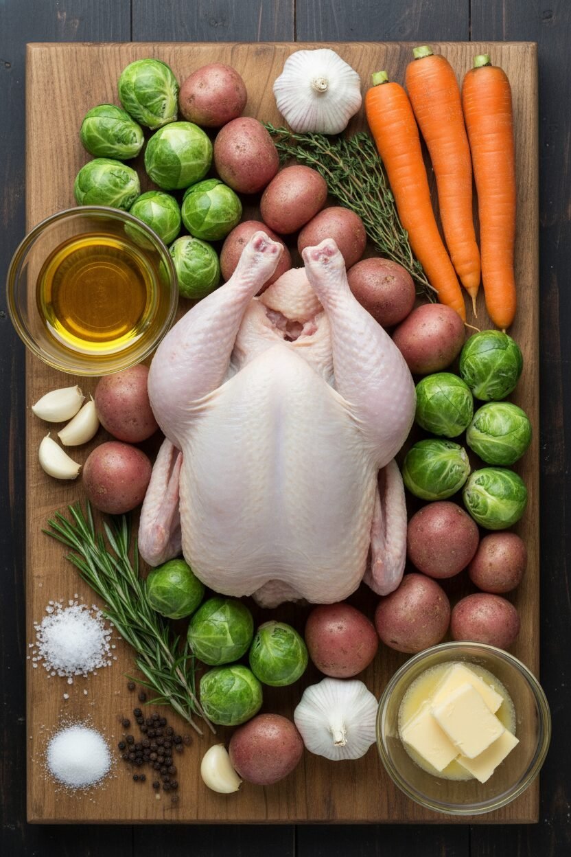 Roasted Chicken and Root Vegetables in One Pan