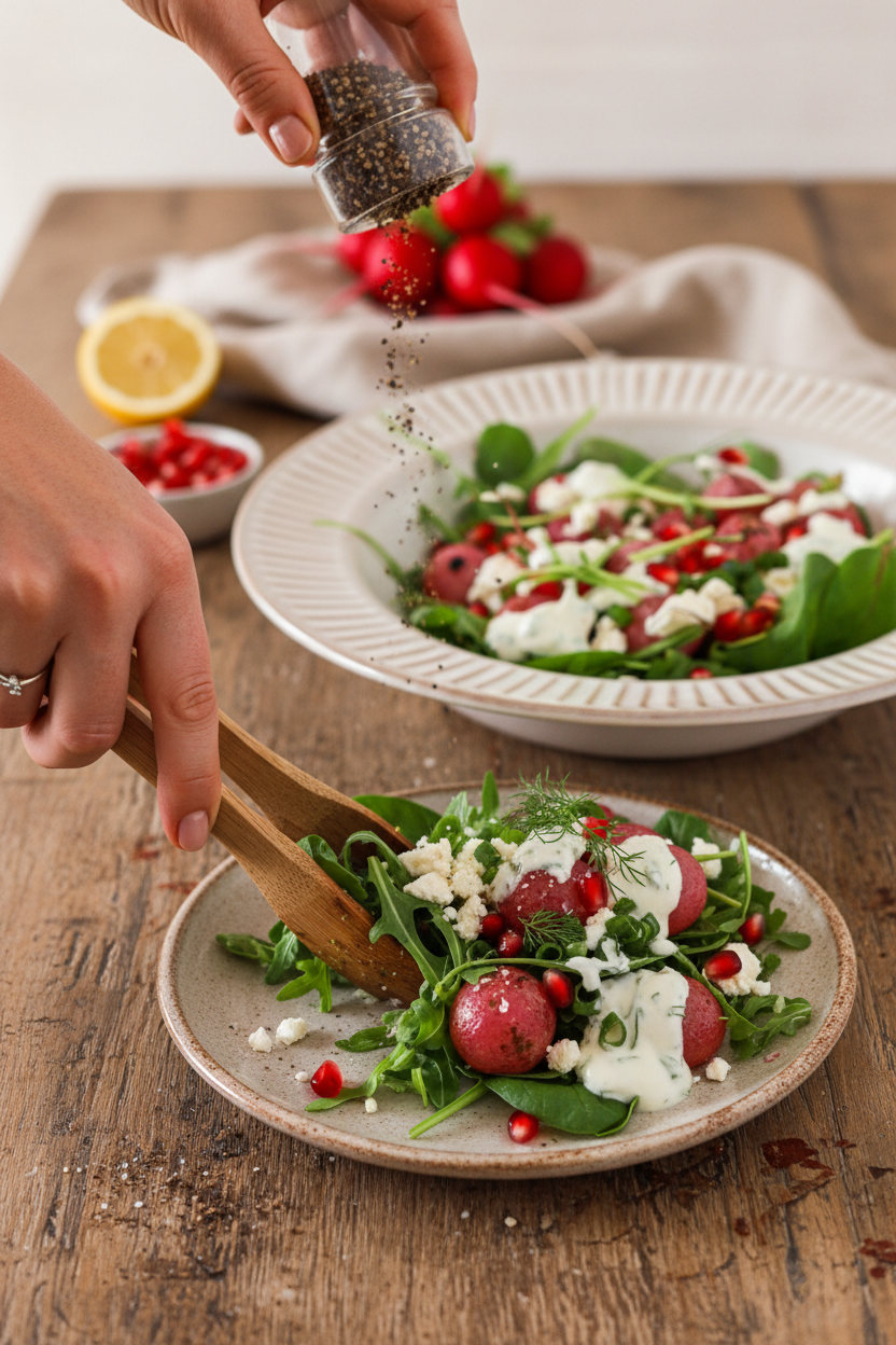 Roasted Radish Salad with Feta and Herbs