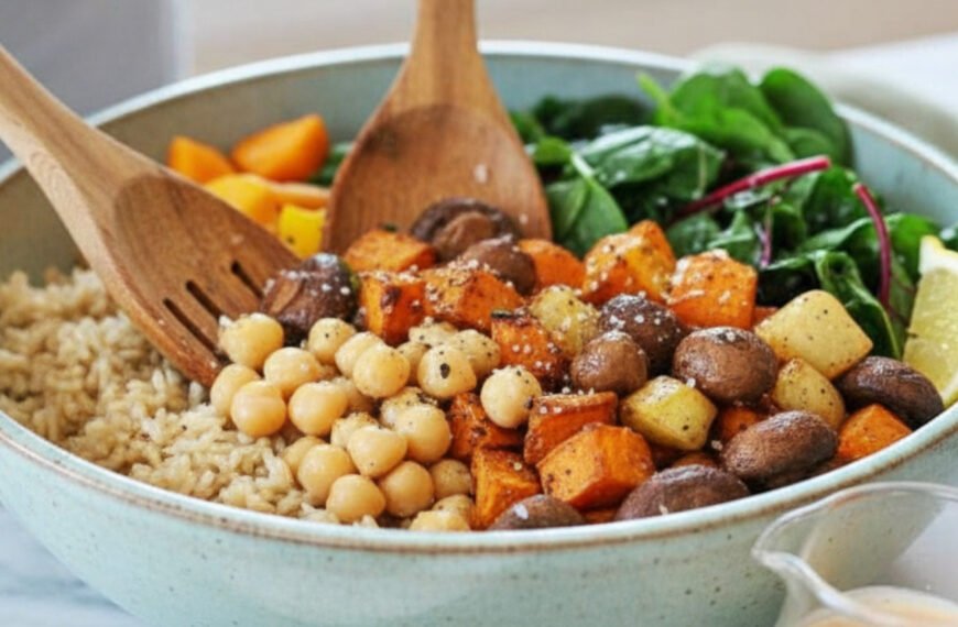 Healthy High-Fiber Roasted Root Vegetable Power Bowl