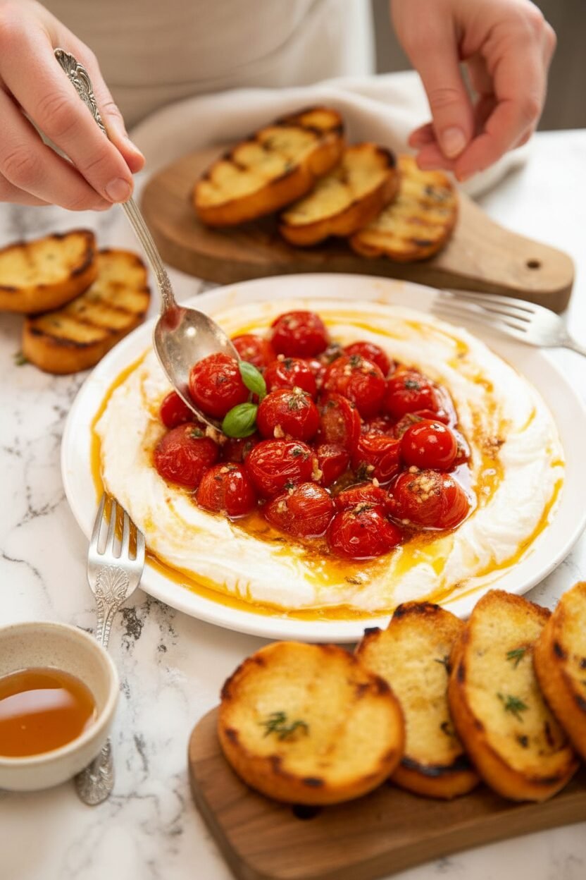 Roasted Tomato and Whipped Feta Dip