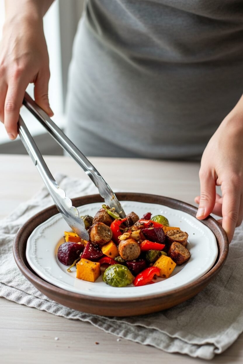Roasted Turkey Sausage with Root Vegetables