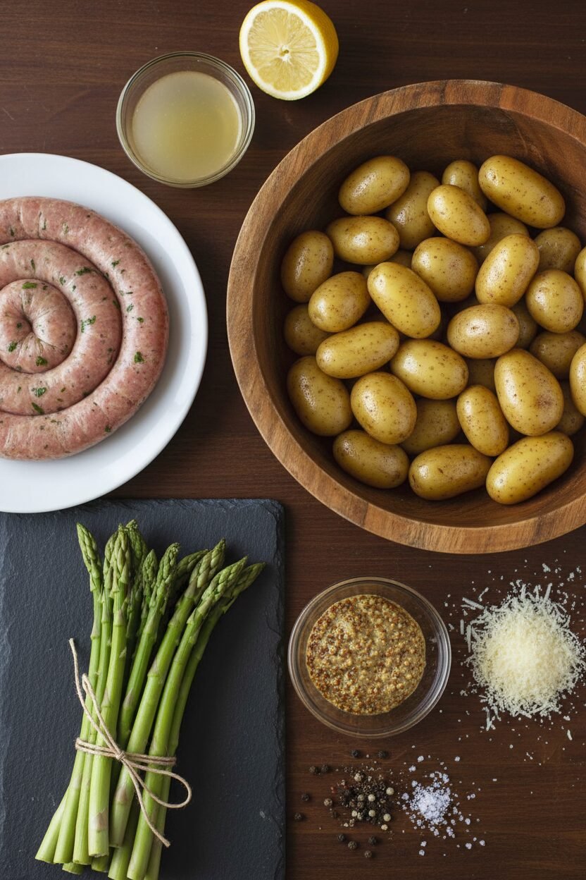 Sausage and Asparagus Sheet Pan Roast