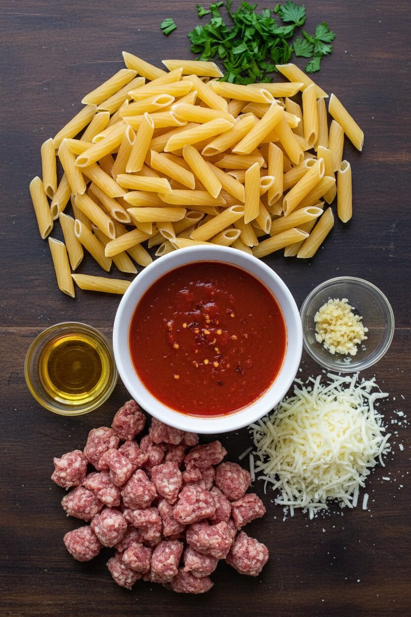 Sausage and Cheese Baked Ziti