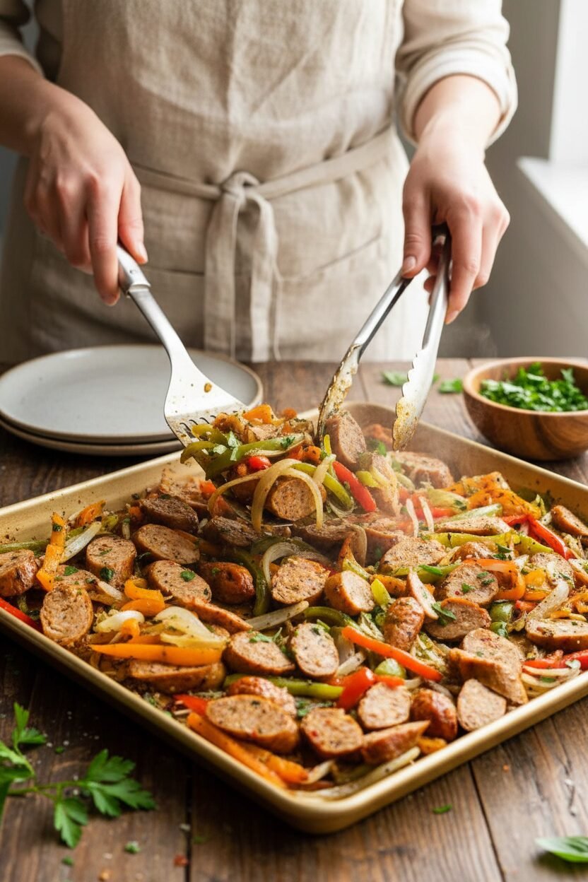 Sausage and Peppers Sheet Pan Supper