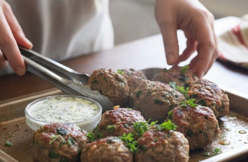 Savory Lamb Meatballs with Creamy Garlic Yogurt