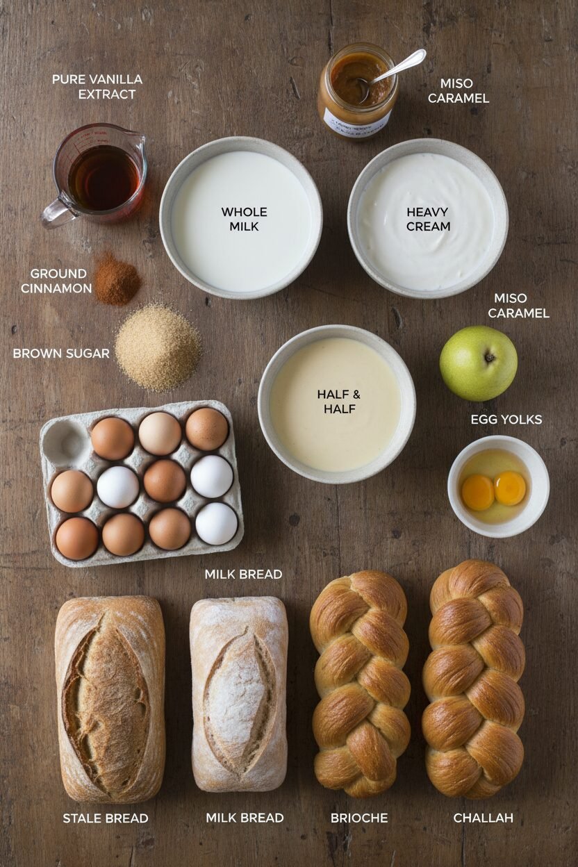 Savory Miso Caramel Bread Pudding