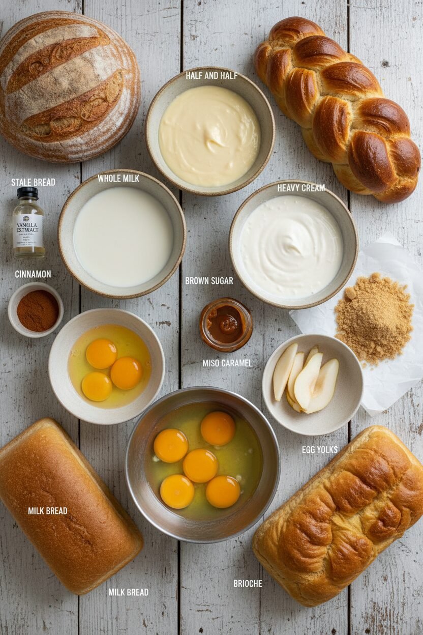 Savory Miso Caramel Bread Pudding