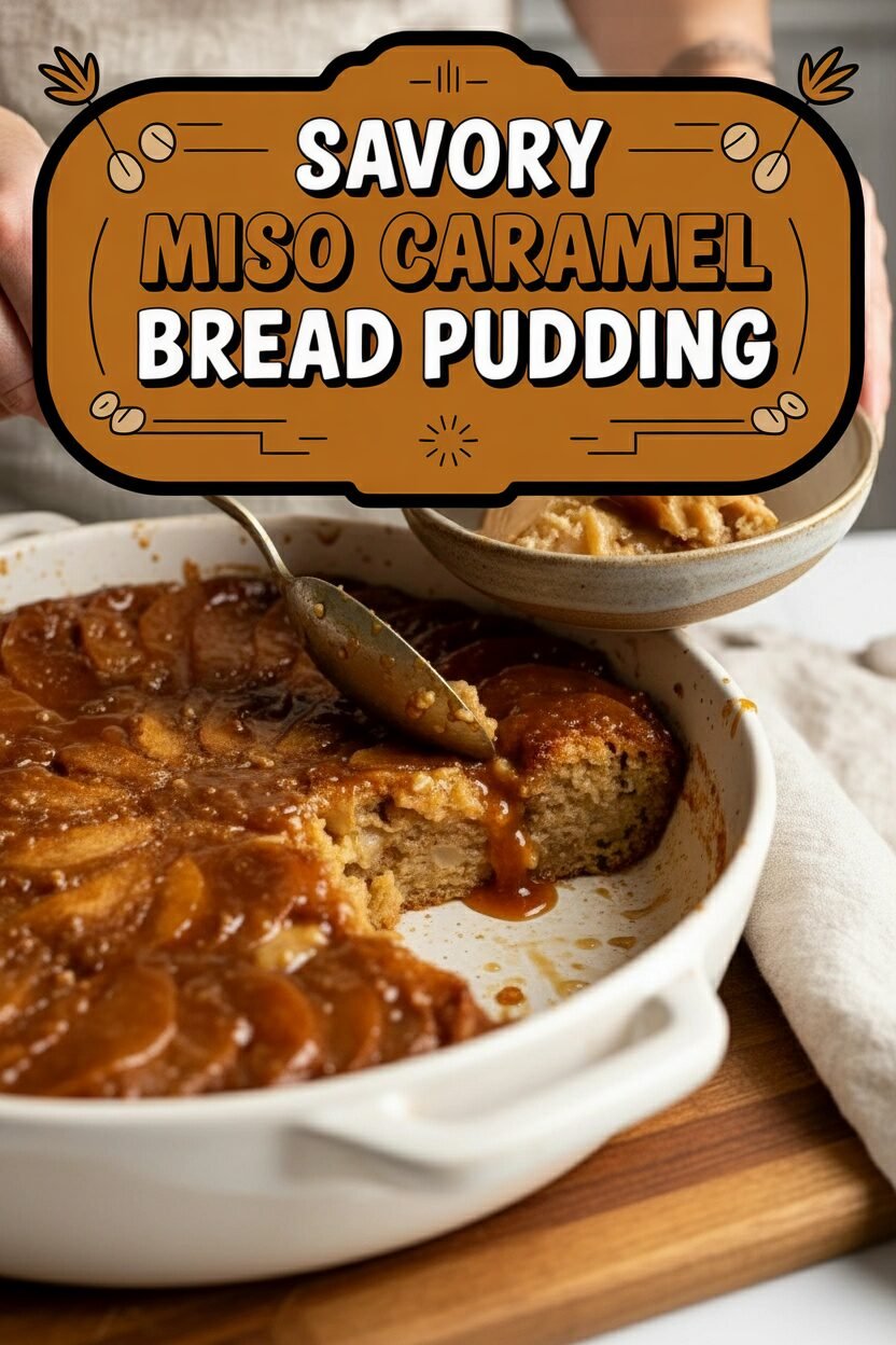Savory Miso Caramel Bread Pudding