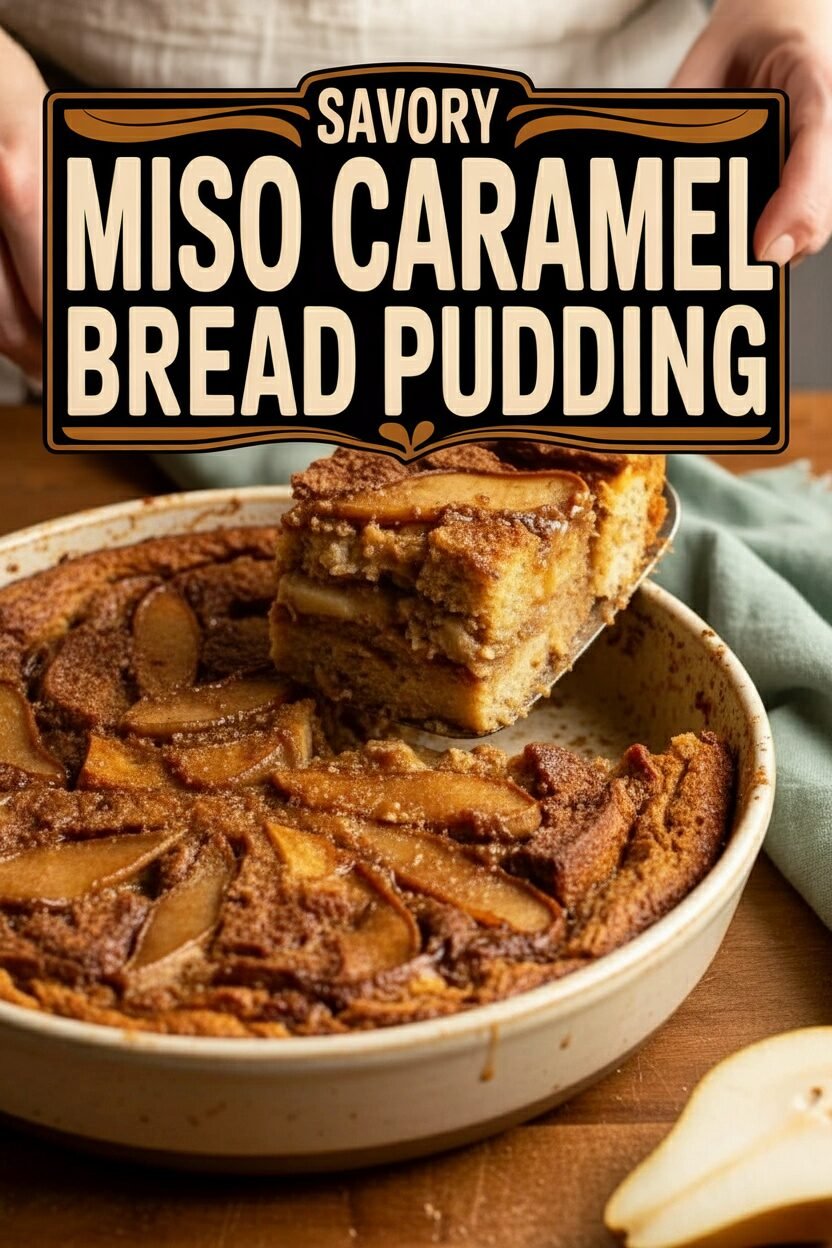 Savory Miso Caramel Bread Pudding