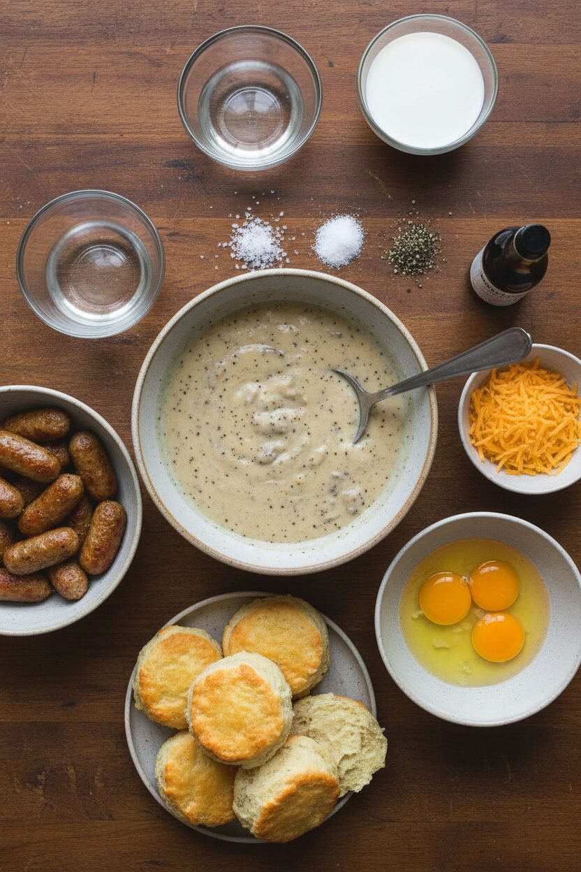 Savory Sausage Biscuit Breakfast Bake