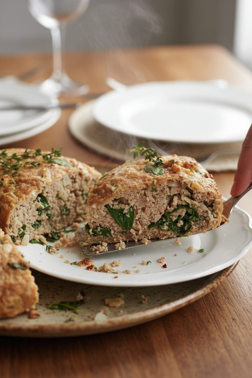 Savory Spinach and Turkey Loaf