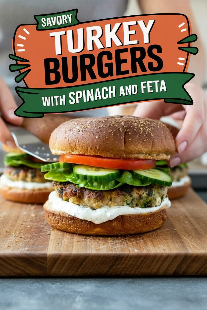 Savory Turkey Burgers with Spinach and Feta