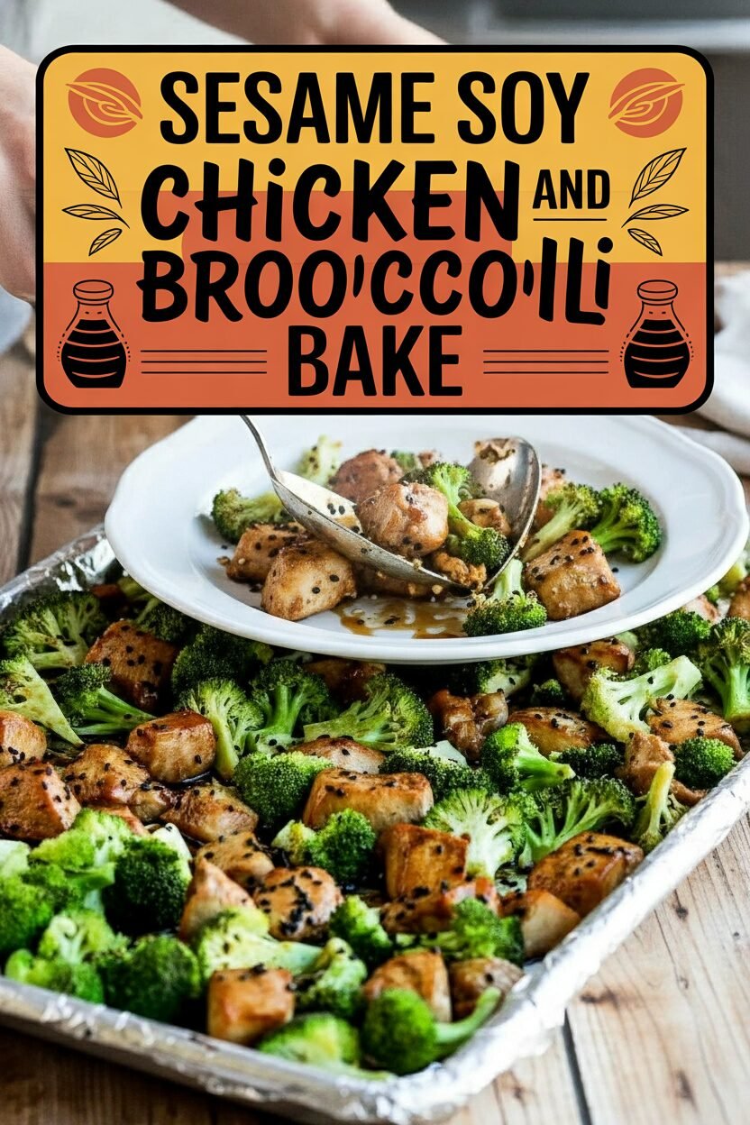 Sesame Soy Chicken and Broccoli Bake