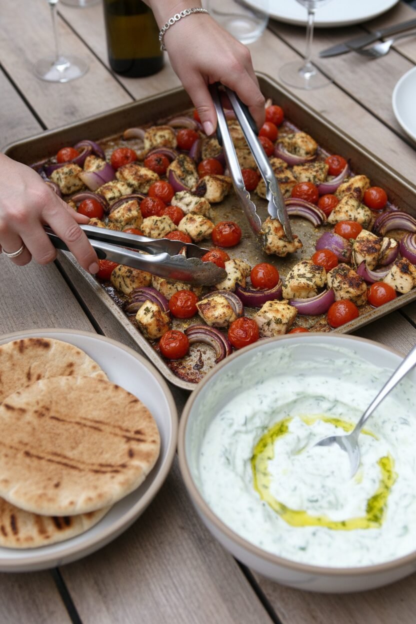 Sheet Pan Greek Chicken and Tzatziki
