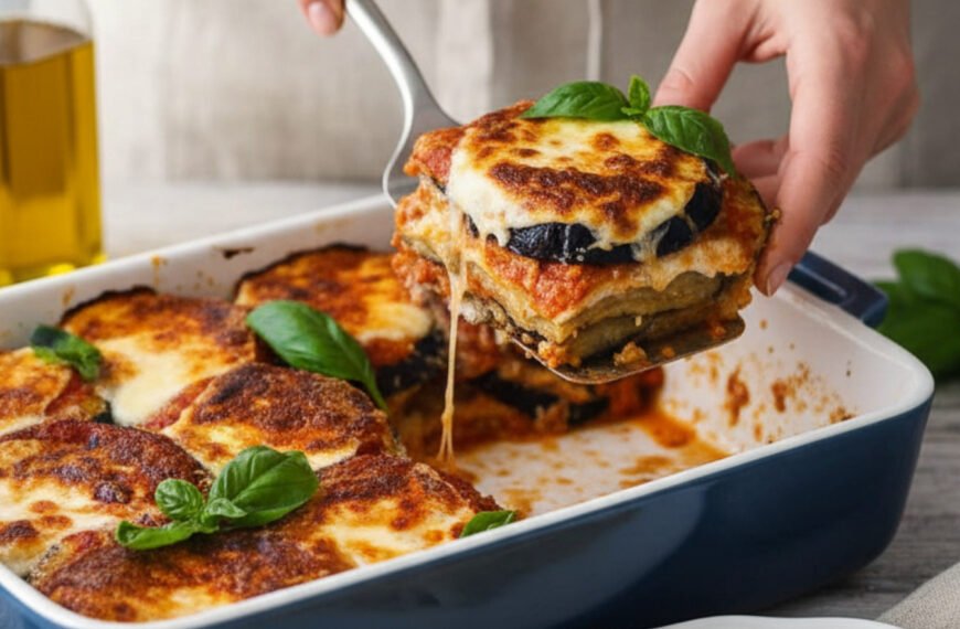 Simple Baked Eggplant Parmesan Casserole