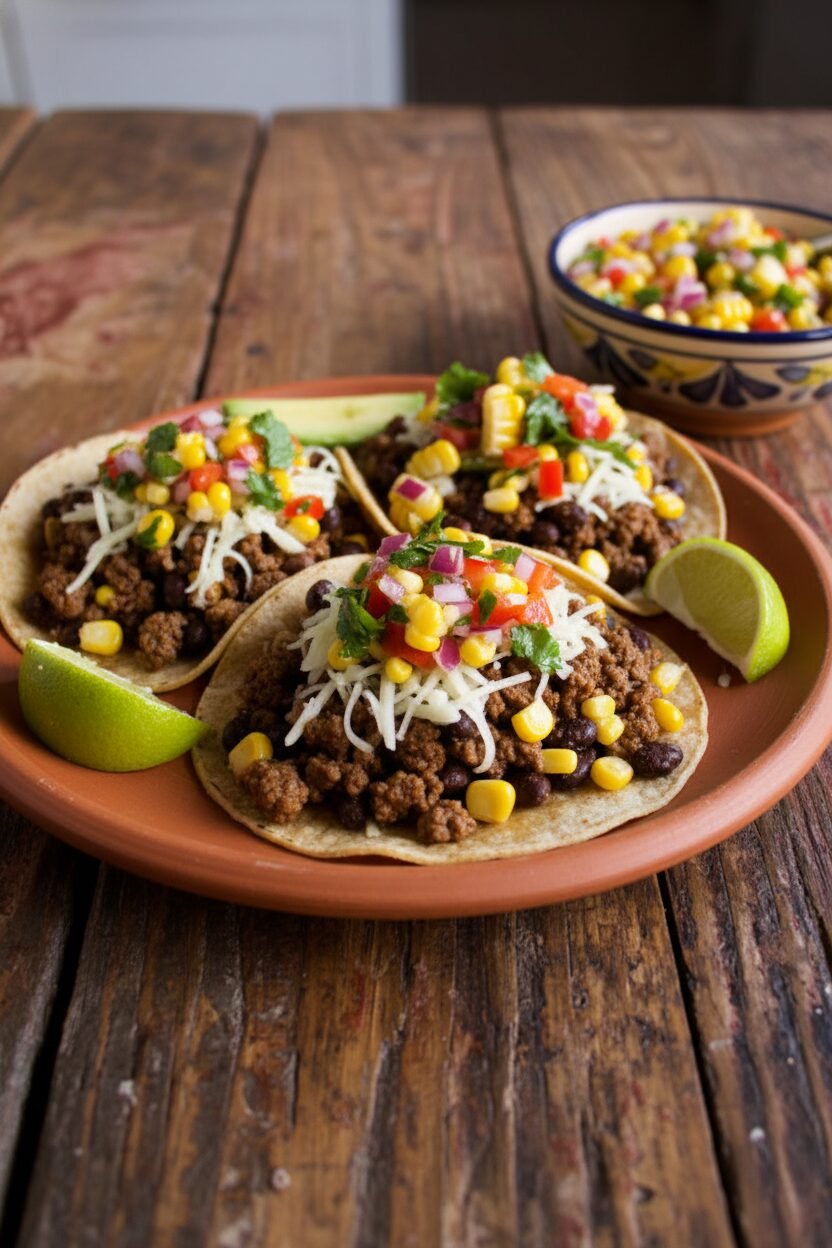 Simple Beef Tacos and Zesty Salsa
